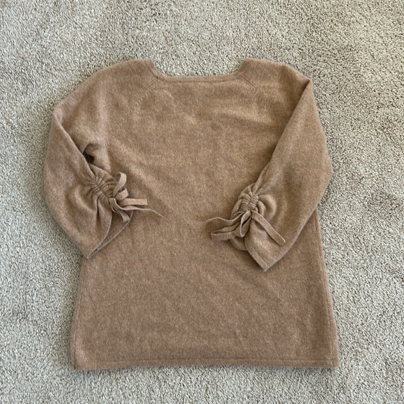 Garnet Hill Tie-Sleeve Cashmere Sweater - Camel - Picture 6 of 11